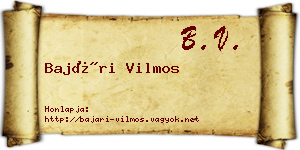 Bajári Vilmos névjegykártya